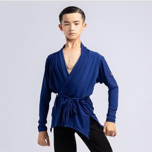 Ballroom Dance Tops Boys Performance Costume Latin Practice Wear Tango Dancing Outfit Rumba Dancewear Designer Clothes DL8205