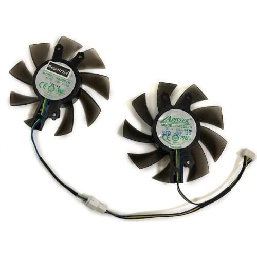 2Pcs/set P106 GPU Fan 75MM GA82S2H For GALAX GTX-1060 KFA2 GTX 1060 Gainward GTX1060 Chasing version Card Cooling As Replacement