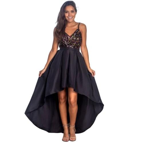 Spring summer new European American womens dress fashion sexy medium long satin sequin strap sequin dresses clothing
