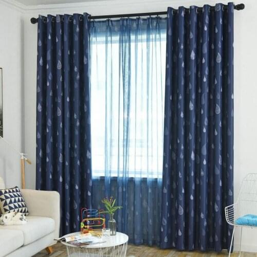 Water droplets print curtains home decor for living room bedroom romantic pastoral modern tulle curtains for girl/boy cortinas