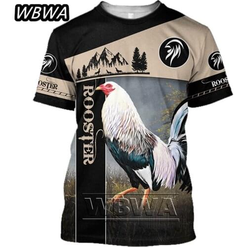 WBWA Newest Popular Animal Rooster 3D Print Men Women Fashion T-shirts Harajuku Clothes Oversized Tee Shirts Tops Drop Shipping