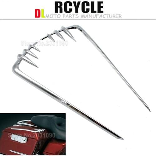 2Pcs Motorcycle Parts Chrome Slotted Saddlebag Lid Accents For Harley 1993-2013 Road Street Tour Glide Touring FLHT FLTR FLHR