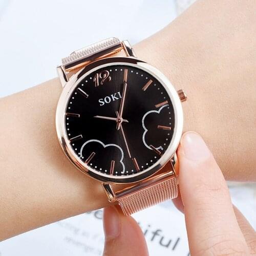 SOKI Explosive Watch Wire Strap Casual Womens Quartz Watch Korean Fashion Trend Watch
