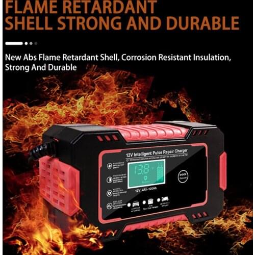 12V-24V 8A Pulse repair charger for cars automatically chargers with lcd display automatic Car battery chargers power 4Ah-100Ah