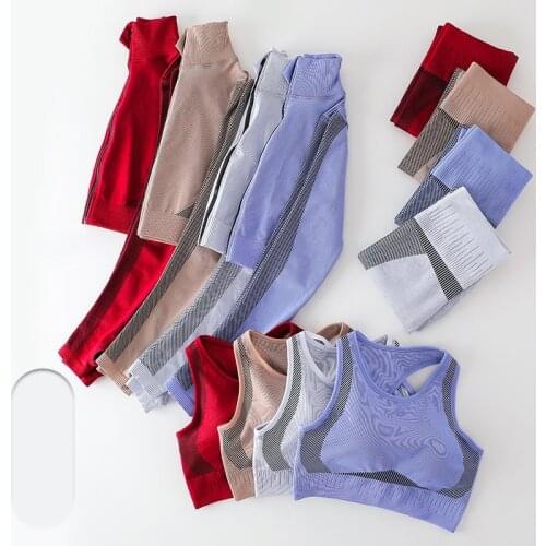 2\3PCS Women Yoga Set Gym Clothing Sports Wear Workout Set Women Leggings Running Workout Gym Top Sport Fitness Gym Suits