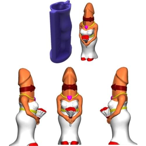 2 Pcs Funny Wedding Couple Penis Candle Epoxy Resin Mold Aromatherapy Plaster Silicone Mould DIY Crafts Ornament Mold