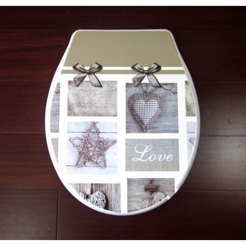 2019 toilet lid cover high quality fashion Love and star toilet seat cover set hot selling fashion bathroom PP toilet se