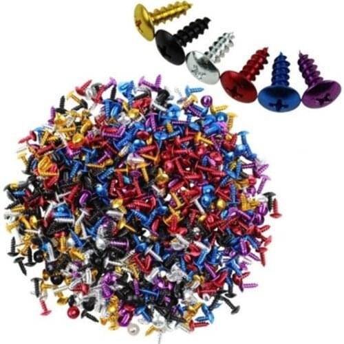 30Pcs 15mm Length Colourful Bike Bolts Fastener Clips Screw Aluminum Alloy Colorful Decoration Motorbike Frame Fixed Screws