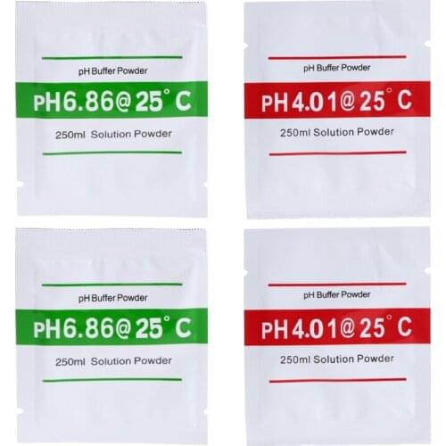 4 Pcs PH Buffer Solution Powder PH For Test Meter Measure Calibration 4.01 6.86-M20