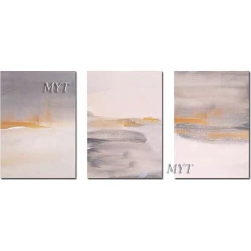 Abstract 3PCS Handmade Decoration Oil Painting Quality Canvas Wall Art Unframed Free Shipping 3 Panels Paintings Picture Artwork