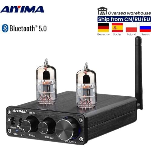 AIYIMA 6N3 Vacuum Tube Amplifier Preamplifier Bluetooth 5.0 Preamp AMP With Treble Bass Tone Adjustment For Home Sound Theater