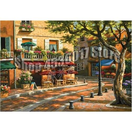 Diamond Mosaic Brasserie des Arts Full 5D Diy Diamond Painting City & Place Diamond Embroidery Home Decoration Cross Stitch Kit