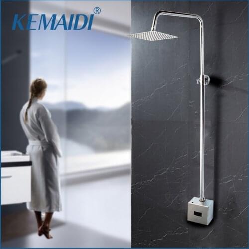 KEMAIDI Bathroom Automatic Infrared Shower Hands Touchless Free Faucet Sensor Tap Inductive Electric Shower Faucet Mixer Set