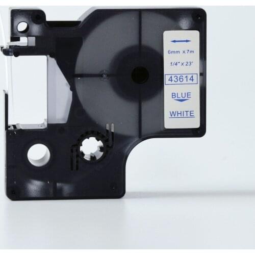 FREE SHIPPING 5 PCS 6mmX7m 6mm label Blue on white tape 43614 compatible d1 label tapes with dymo d1 label printer