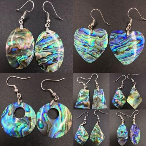 Free shipping Fashion Jewelry New Zealand Abalone Shell Bead Dangle Earring WB760