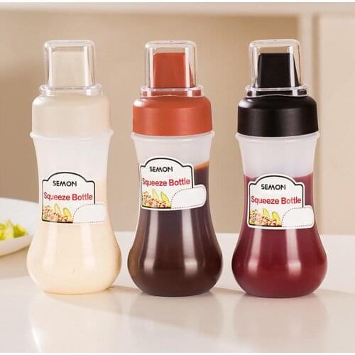 Salad Bottle Dust Cover Five Holes With Scale Squeeze Sauce Bottle Salad Tomato Sauce Jam Seasoning Bottle Kitchen Tool