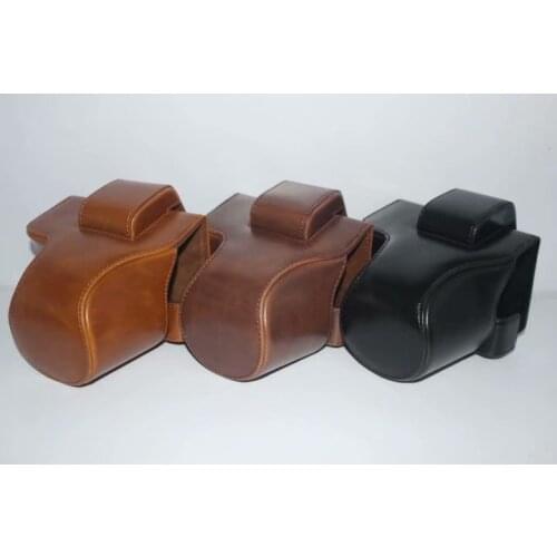 Black/Brown/Coffe Digital Camera Bag Case Leather Case Cover For Canon EF M5 M50 With Strap