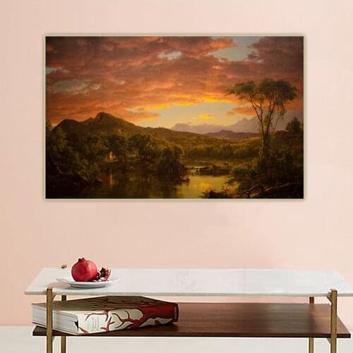 Citon Frederic Edwin Church《A Country Home》Canvas Art Oil Painting Artwork Poster Picture Backdrop Wall Decor Home Decoration