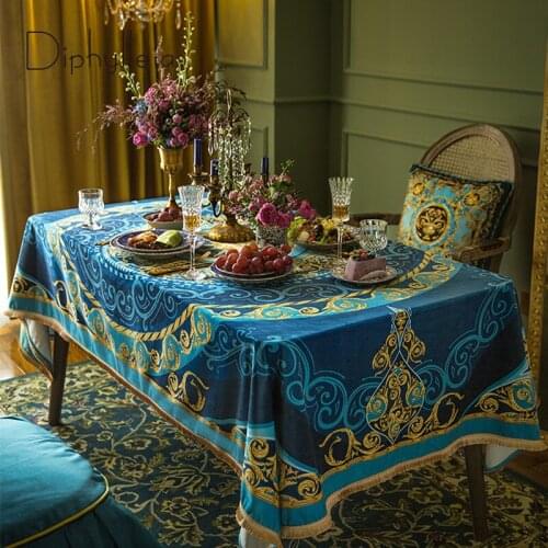 Diphylleia Medusa Table Cloth High End European Style Tablecloth Rectangle Luxury Table-Cloth For TV Cabinet Teapoy Dining Table