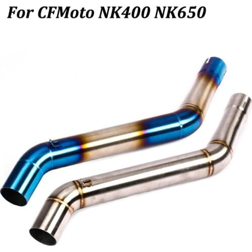 51mm Motorcycle Exhaust Muffler Modified Escape Middle Connection Link Pipe Slip on For CFMOTO NK400 NK650