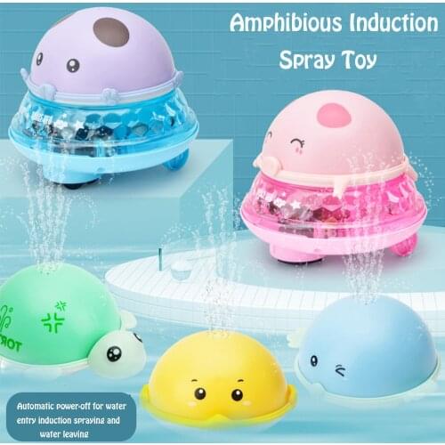 Water play toys baby bath toys spray water shower swim pool baby shower bathtub toys electric induction spray water music light