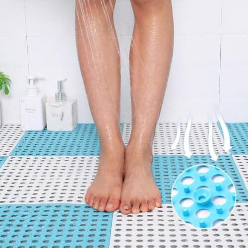 Square Non-slip Hollow Home Bathroom Anti-skid Mats Cushion with Suction Cup Bath Mats