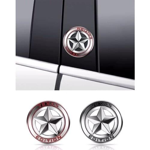 1 Pcs 3D Metal TEXAS EDITION Pentagram Emblem Badge Fender Side Tail Body Car Sticker For JEEP Wrangler Liberty Grand Cherokee