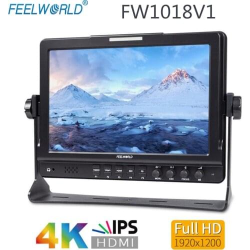 Feelworld FW1018V1 10.1"IPS 4K HDMI Camera Field Monitor Full HD 1920x1200 LCD Monitor for DSLR Video Movie Shooting Stablizer