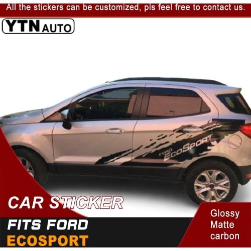 Car Decals For Ford Ecosport 2013 2014 2015 2016 2017 2018 2019 2020 Black Side Body Graphics Vinyl Car Decoration Muds Stickers