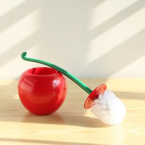 Newest Cherry Shaped Toilet Brush Holder Set Bathroom Cleaning Kit Cleaner Creative Lovely Lavatory Brush Toilet Cleaning Tools