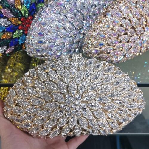 2021 New Arrival Red/Green 3 Colors Crystal Clutch Purse Evening Bags Diamond Clutches Best Gift Women Dinner Banquet Handbags