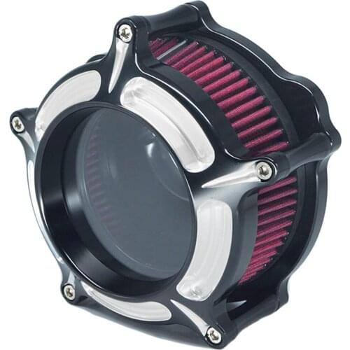 Air Filter Cleaner See Through Intake Venturi System Kit Cnc Chrome for Harley Sportster XL 883 XL 1200 2007-up Fitment-A