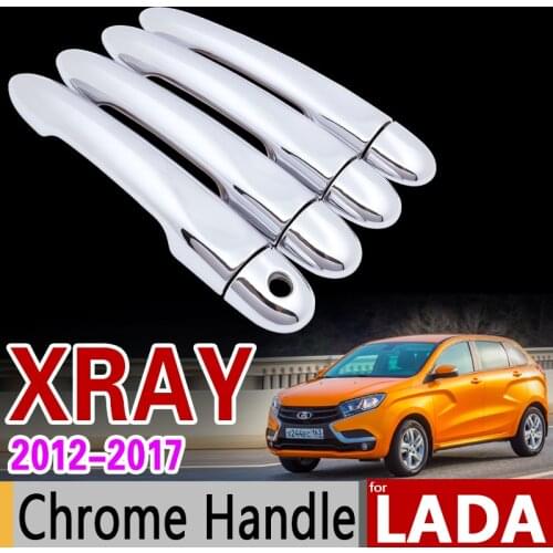 For LADA XRAY Luxurious Chrome Door Handle Cover Trim Set 2015 2016 2017 2018 Never Rust Car Accessories Sticker Car Styling