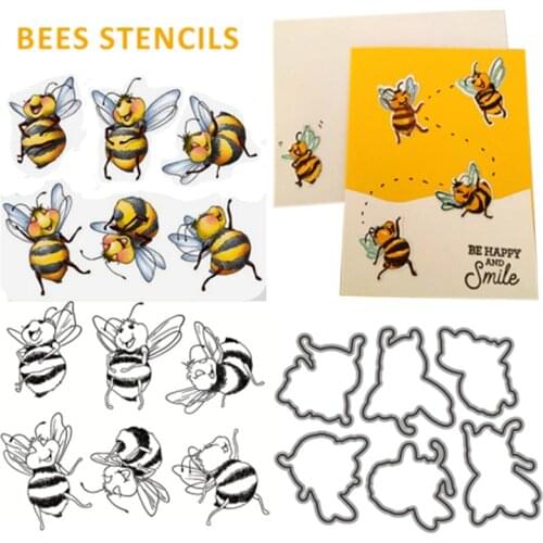 Clear Stamps for Scrapbooking Transparents Seal Background Stamp Card Making Six Little Bees Metal Die Cuts New 2021