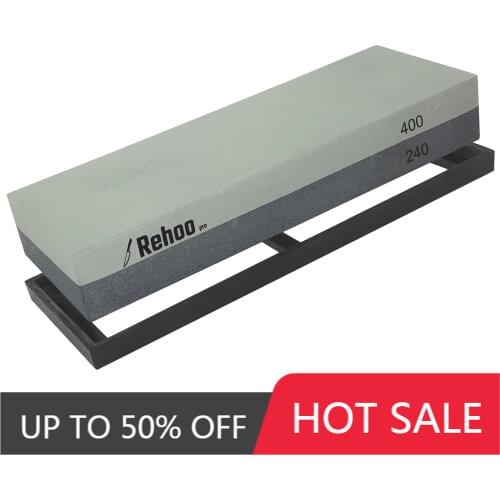Rehoo Double-sided Whetstone 240/400 Mesh + Non-slip Rubber Pad, Chef Wet Stone For Knives, Blades, Waterstone, Kitchen Gadgets