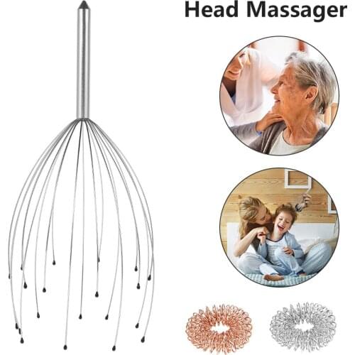 Handheld Octopus Head Massager Scalp Relaxation Relief Body Massager Remove Muscle Tension Tiredness Head Massager Instrument