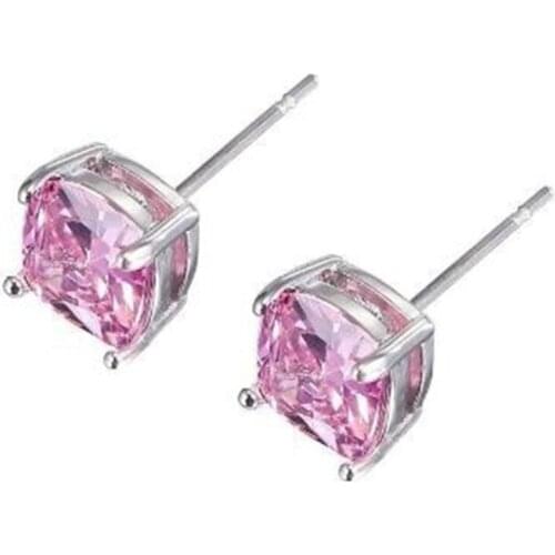 New Arrival Color 4 Claw Crystal Earrings Square Cubic Earrings Jewelry For Women Party Stud Earrings