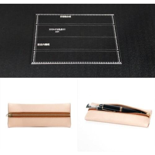 Acrylic Leather Template for DIY Handmamde Pen Case Pattern DIY Hobby Leathercraft Sewing Pattern Stencils 70x190x10mm