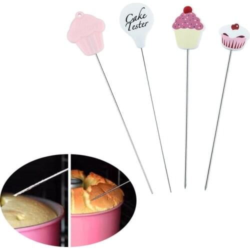 Convenient Cake Tester Baking Skewer Cupcake Muffin Testing Cooking Bread Probe Stainless Steel and Plastic Baking Tool Cake Acc
