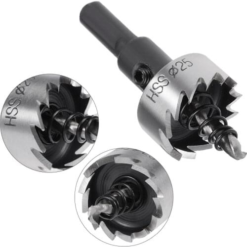 Uxcell 25/24/23.5/23/22.5/22/26mm Cutting Dia. HSS Drill Bit Hole Saw Cutter 8mm Shank Dia. for Drilling Metal Alloy Wood