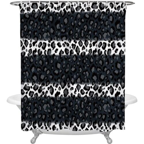 Waterproof Shower Curtains Leopard Print Black White Striped Shower Curtain Frabic Polyester Bathroom decor Curtain