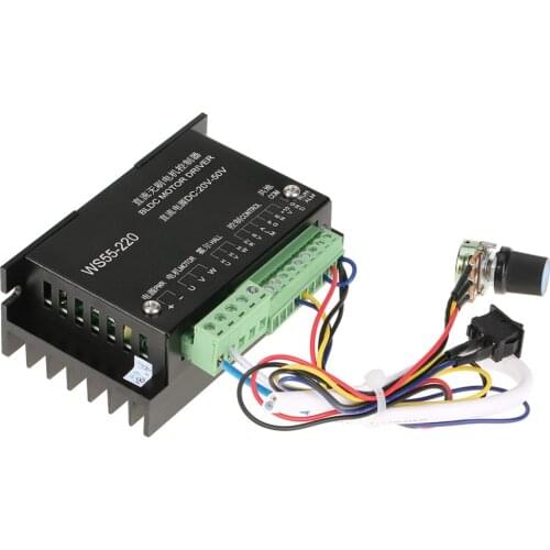 WS55-220 DC 48V 500W CNC Brushless Spindle BLDC Motor Driver Controller Hot