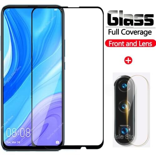 2-in-1 Tempered Glass on the for Huawei y9s Full Cover Screen Protector for huawey y9 s y 9 y9 Prime 2019 Protective Film Glass