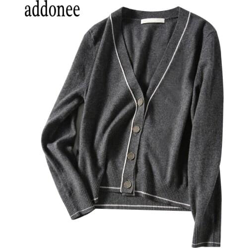 2020 Latest Spring Couple Style Autumn Winter Women Female Knitted V-Neck Sweater Cardigan Coat Soft Warm Solid Loose Casual