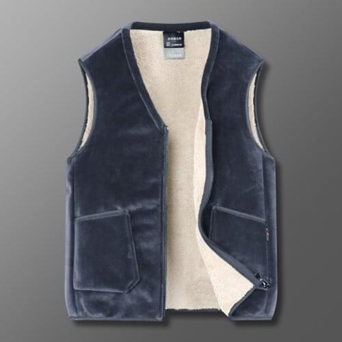 Winter Male Jacket Vests Spring Warm Autumn Fleece Young Old Mens Vest Jacket Velvet Sleeveless Mens Vest Gilet Clothing