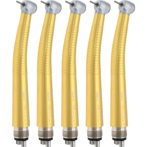 Gold 5pcs/1 set COXO Dental Highspeed 4 Hole Color Ceramic Bearing Air Turbine Botton Handpiece