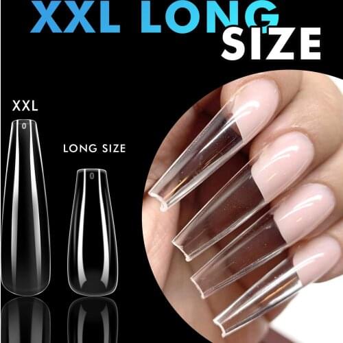 120Pcs XXL Extra Long Fake Nails Full Cover Extention Artificial Ballerina False Coffin Nails Art Tips Manicure Tool