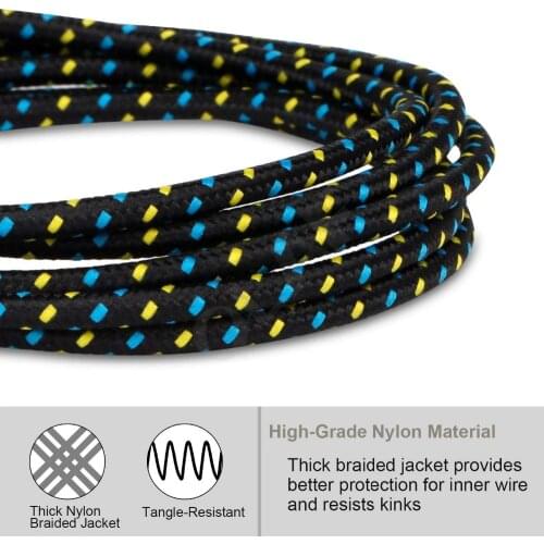 2.4A 0.2/1m/2m/3m Braided Micro USB Cable Data Sync USB Charger Cable For Samsung S7 HTC LG Huawei Xiaomi Android Phone Cables