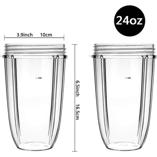 2pcs 24oz Replacement Parts Mug Cup for Nutri Bullet 600W / Pro 900W High-Speed Blender Juicer Mixer Accessory 24 Ounce