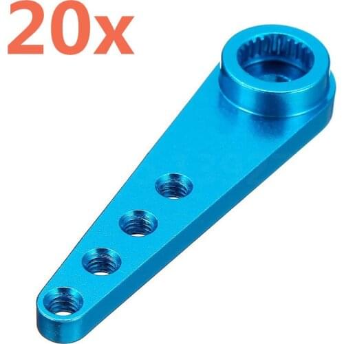20Pieces Aluminum 37mm 25T Metal Extension Steering Servo Arm Horn For 1/10 Scale Models RC Cars Crawler Parts